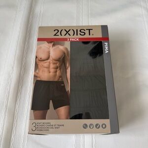 2xist Men's Black Pima Knit Boxers 3-Pack